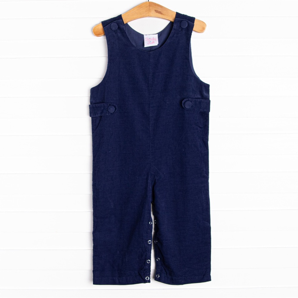 Stitchy Fish Ezra Corduroy Longall, Navy, NWOT